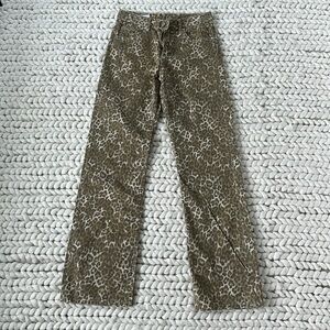 Zara Mid Waist Animal Print TRF Wide Leg Jeans size 27 (US 4)